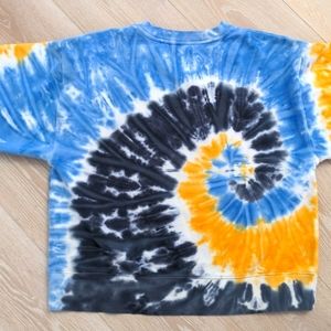 ARITZIA Cozy Fleece Boyfriend Crew Sweatshirt Tie Dye Oversized Sz Small